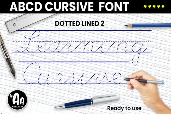 Abcd Cursive Dotted Lined2: A Font for Worksheets and Beyond